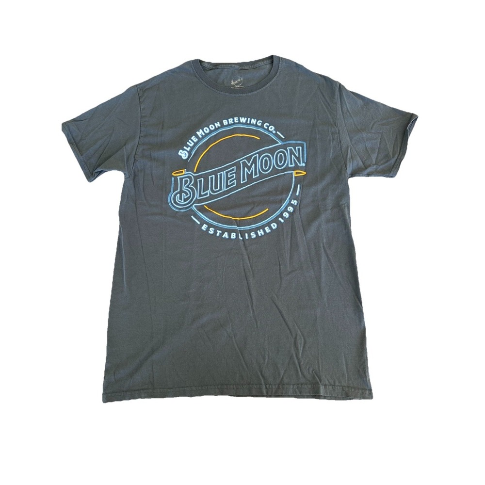 Blue Moon Beer Blue T-Shirt Graphic Mens M Delta Soft 100% Cotton USA